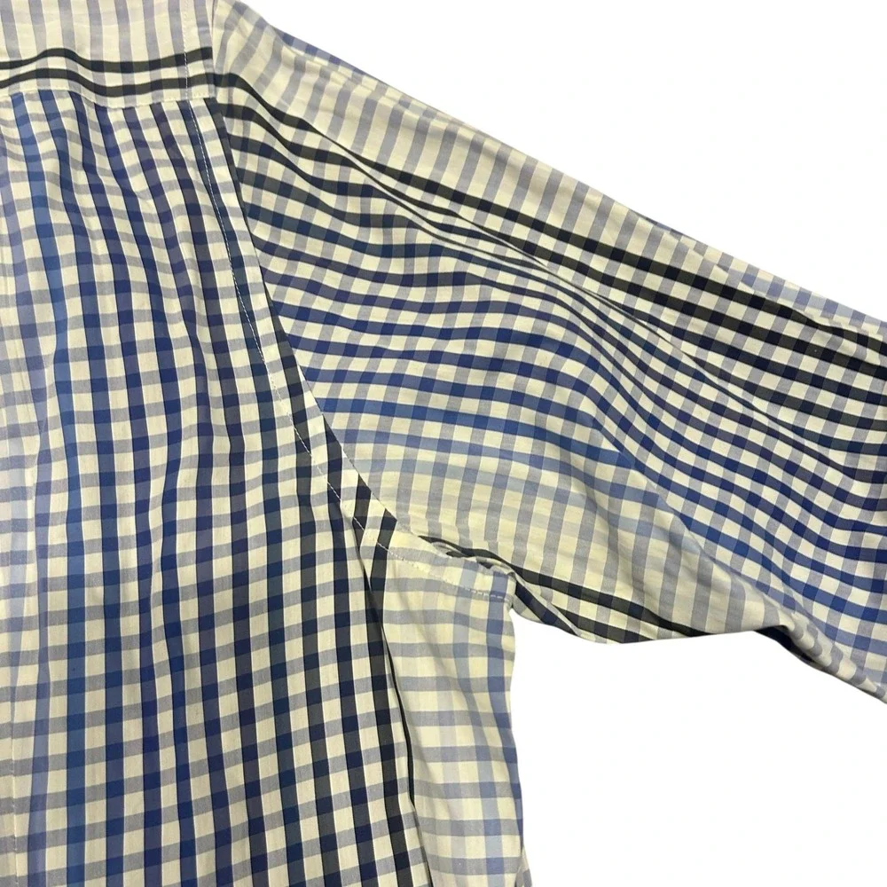 Etro Mens Shirt Size 43 Gingham‎ Check Long Sleeve Button Down Shirt